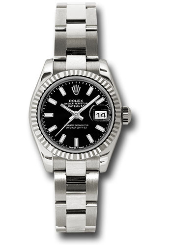 Rolex Watches - Datejust Lady - Gold President White Gold - Fluted Bezel - Oyster - Style No: 179179 bkso