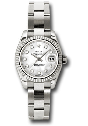 Rolex Watches - Datejust Lady - Gold President White Gold - Fluted Bezel - Oyster - Style No: 179179 mdo