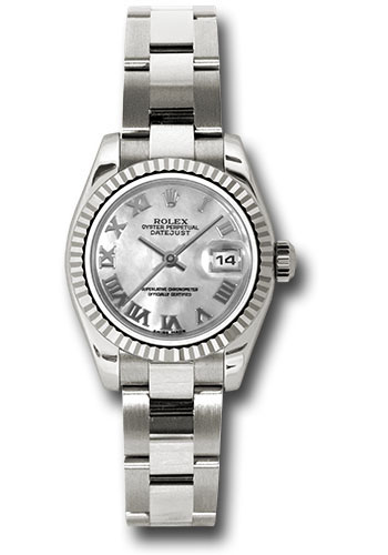 Rolex Watches - Datejust Lady - Gold President White Gold - Fluted Bezel - Oyster - Style No: 179179 mro