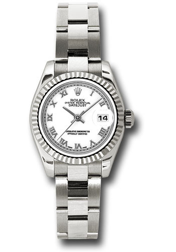 Rolex Watches - Datejust Lady - Gold President White Gold - Fluted Bezel - Oyster - Style No: 179179 wro