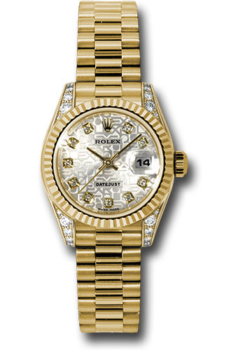 Rolex Watches - Datejust Lady - Gold President Yellow Gold - Fluted Bezel - President - Style No: 179238 sjdp