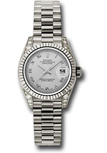 Rolex Watches - Datejust Lady - Gold President White Gold - Fluted Bezel - President - Style No: 179239 srp