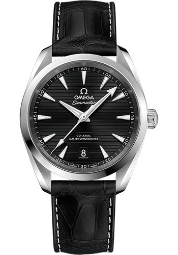 omega watch black leather strap