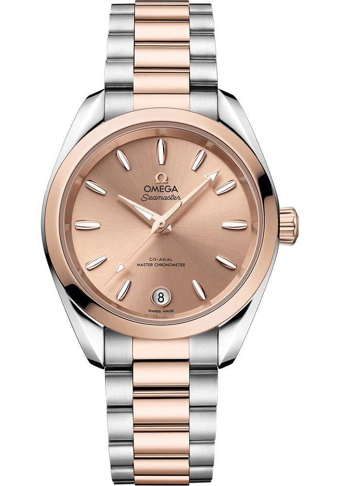 Omega Watches - Seamaster Aqua Terra 150M Master Co-Axial 34 mm - Steel and Sedna Gold - Style No: 220.20.34.20.10.001