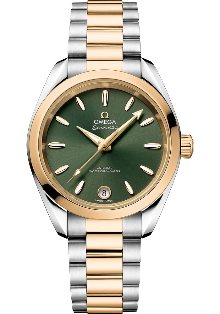 Omega Watches - Seamaster Aqua Terra 150M Master Co-Axial 34 mm - Steel and Moonshine Gold - Style No: 220.20.34.20.10.002