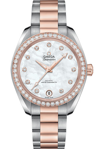 Omega Watches - Seamaster Aqua Terra 150M Co-Axial Master 34 mm - Steel And Sedna Gold - Style No: 220.25.34.20.55.001