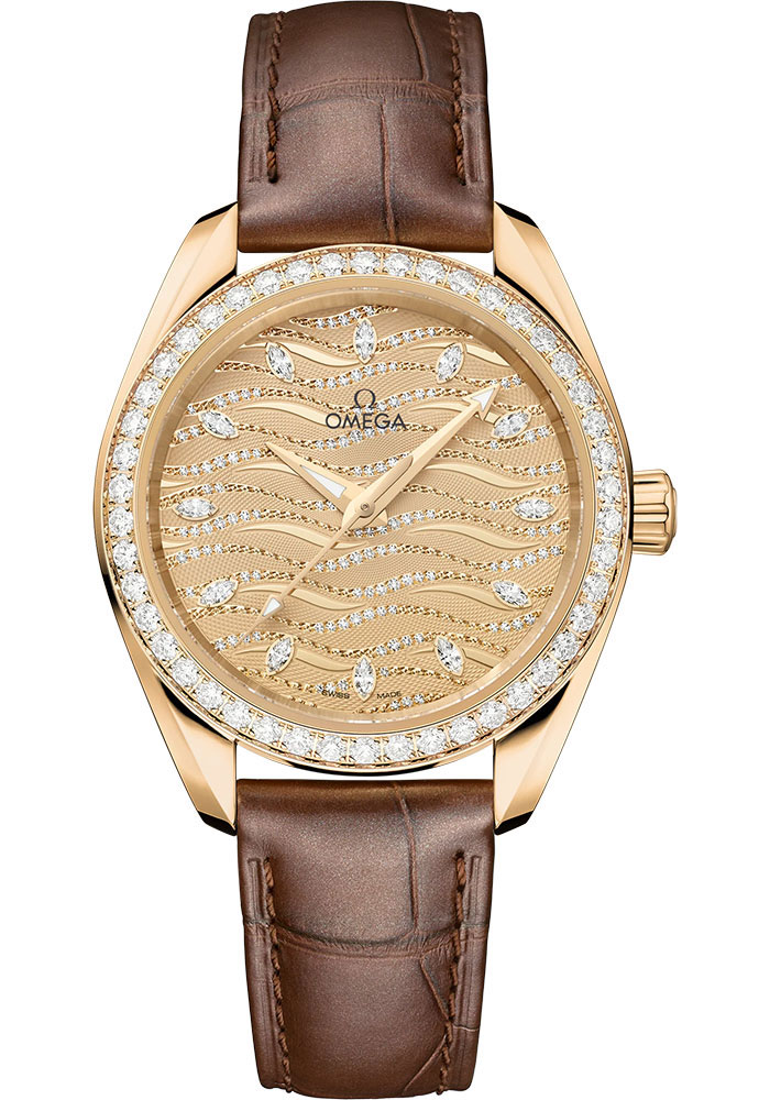 Omega Watches - Seamaster Aqua Terra 150M Master Co-Axial 34 mm - Moonshine Gold - Style No: 220.58.34.20.99.008