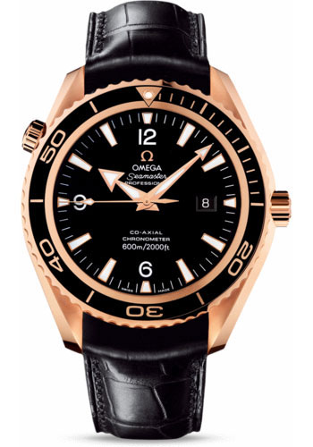 Omega Watches - Seamaster Planet Ocean 600M Co-Axial 45.5 mm - Red Gold - Leather Strap - Style No: 222.63.46.20.01.001