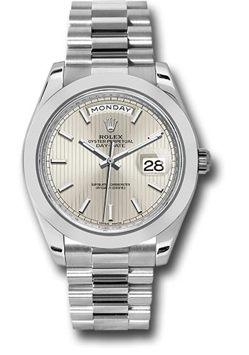 Rolex Watches - Day-Date 40 Platinum - Smooth Bezel - Style No: 228206 ssmip