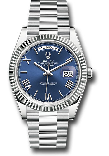 Rolex Day-Date 40 Platinum - Fluted Watches