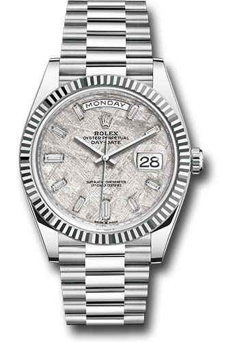 Rolex Watches - Day-Date 40 Platinum - Fluted Bezel - Style No: 228236 mtbdp