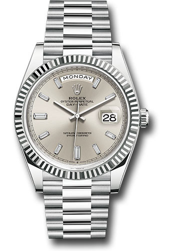 Rolex Watches - Day-Date 40 Platinum - Fluted Bezel - Style No: 228236 sbdp