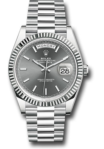 Rolex Day Date 40 Platinum Fluted Bezel Watches