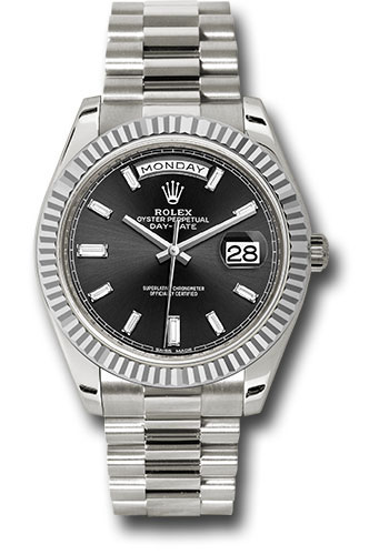 rolex day date white gold white dial