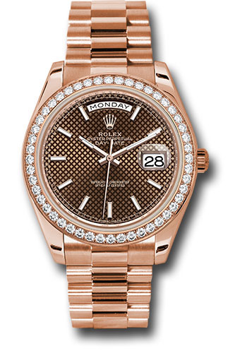 Rolex Watches - Day-Date 40 Everose Gold - Diamond Bezel - Style No: 228345RBR chodmip