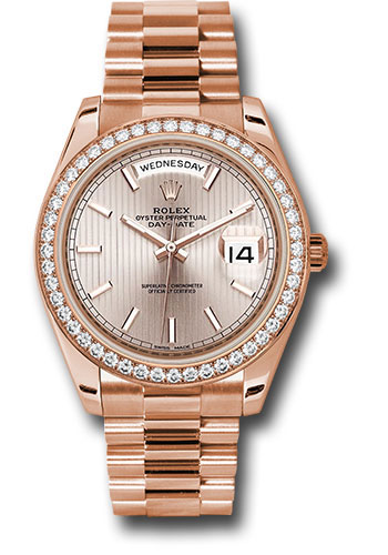 Rolex Watches - Day-Date 40 Everose Gold - Diamond Bezel - Style No: 228345RBR sdsmip