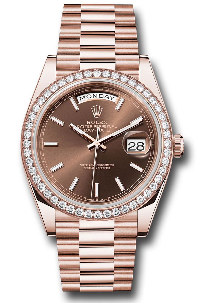 Rolex Watches - Day-Date 40 Everose Gold - Diamond Bezel - Style No: 228345rbr choip