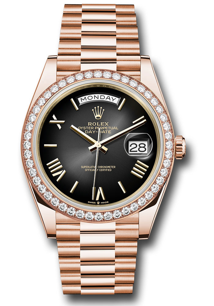 Rolex Watches - Day-Date 40 Everose Gold - Diamond Bezel - Style No: 228345rbr slobdrp