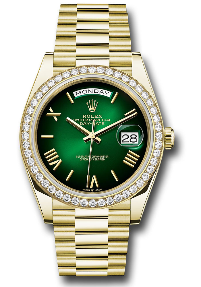 Rolex Watches - Day-Date 40 Yellow Gold - Diamond Bezel - Style No: 228348rbr grobdrp