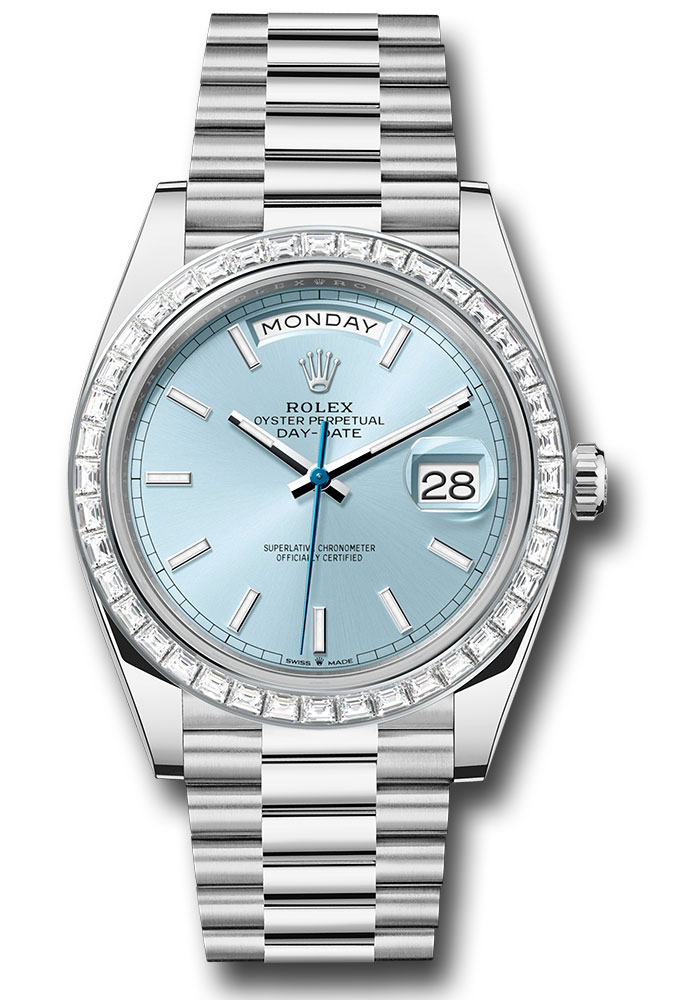 Rolex Day-Date 40 Platinum - Diamond Bezel Watches