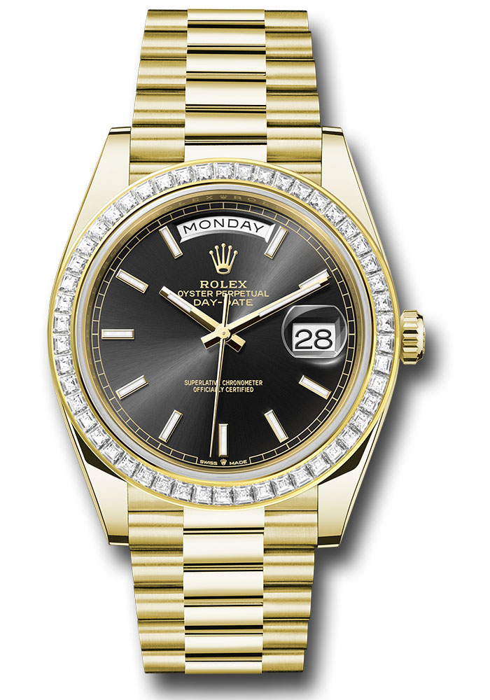 Rolex Watches - Day-Date 40 Yellow Gold - Diamond Bezel - Style No: 228398tbr bkip