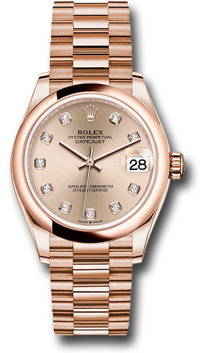 Rolex Watches - Datejust 31 Everose Gold - Domed Bezel - President - Style No: 278245 rsdp
