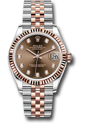 Rolex Watches - Datejust 31 Steel and Everose Gold - Fluted Bezel - Jubilee - Style No: 278271 chodj