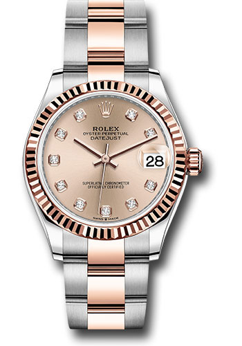 Rolex Watches - Datejust 31 Steel and Everose Gold - Fluted Bezel - Oyster - Style No: 278271 rodo