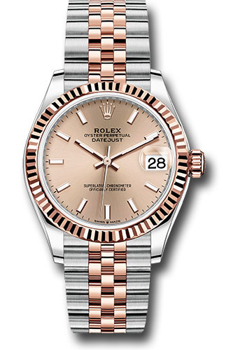 Rolex Watches - Datejust 31 Steel and Everose Gold - Fluted Bezel - Jubilee - Style No: 278271 roij