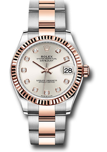 Rolex Watches - Datejust 31 Steel and Everose Gold - Fluted Bezel - Oyster - Style No: 278271 sdo