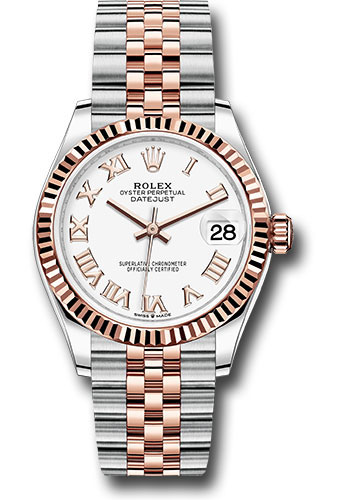 Rolex Watches - Datejust 31 Steel and Everose Gold - Fluted Bezel - Jubilee - Style No: 278271 wrj