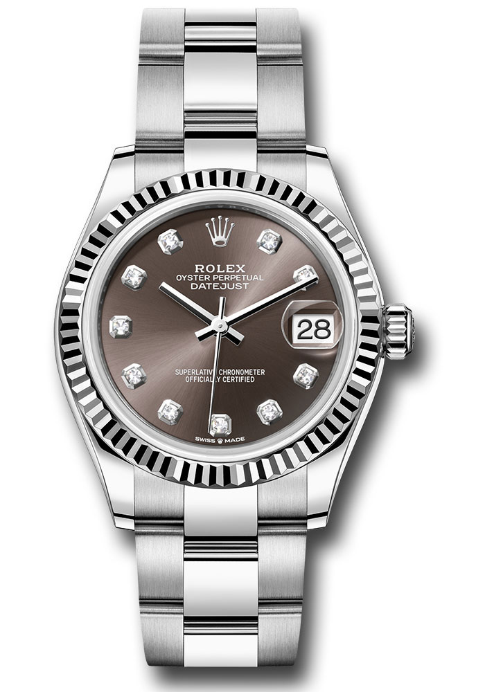 Rolex Watches - Datejust 31 Steel and White Gold - Fluted Bezel - Oyster - Style No: 278274 dkgdo