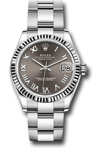 Rolex Watches - Datejust 31 Steel and White Gold - Fluted Bezel - Oyster - Style No: 278274 dkgro