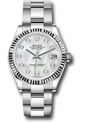 Rolex Watches - Datejust 31 Steel and White Gold - Fluted Bezel - Oyster - Style No: 278274 mdo