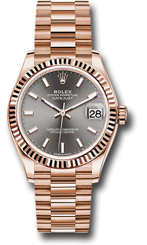 Rolex Watches - Datejust 31 Everose Gold - Fluted Bezel - President - Style No: 278275 dkrhip