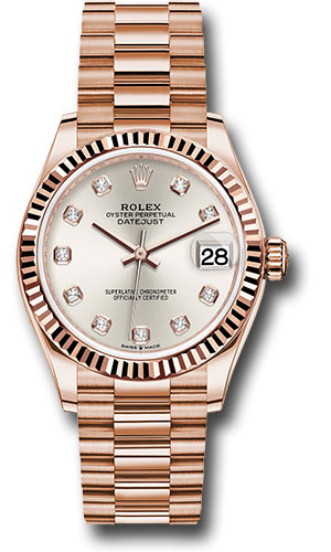 Rolex Watches - Datejust 31 Everose Gold - Fluted Bezel - President - Style No: 278275 sdp