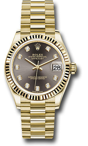 Rolex Watches - Datejust 31 Yellow Gold - Fluted Bezel - President - Style No: 278278 dkgdp