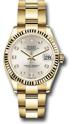 Rolex Datejust 31 Yellow Gold - Fluted Bezel - Oyster Watches