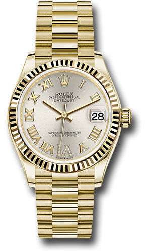 Rolex Datejust 31 Yellow Gold - Fluted Bezel - President Watches