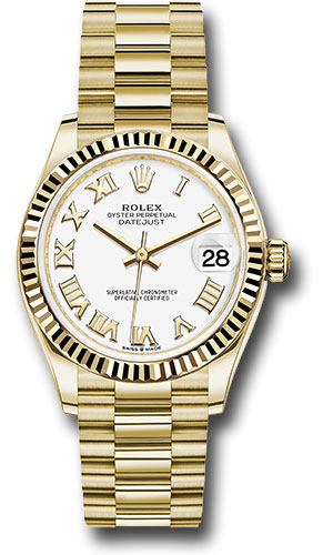 Rolex Watches - Datejust 31 Yellow Gold - Fluted Bezel - President - Style No: 278278 wrp