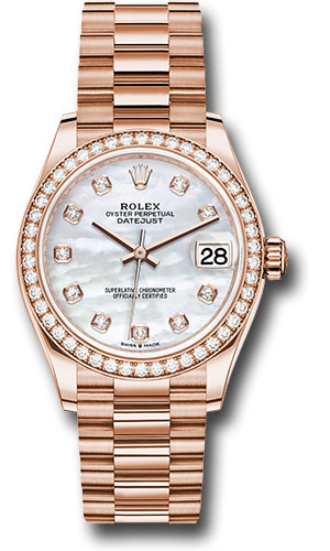 Rolex Watches - Datejust 31 Everose Gold - 46 Dia Bezel - President - Style No: 278285RBR mdp