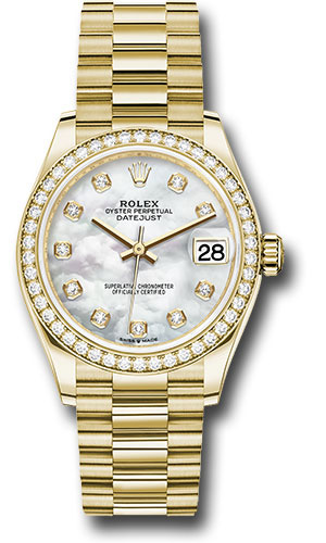 Rolex Watches - Datejust 31 Yellow Gold - 46 Dia Bezel - President - Style No: 278288RBR mdp