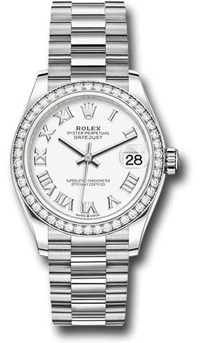 Rolex Watches - Datejust 31 White Gold - 46 Dia Bezel - President - Style No: 278289RBR wrp