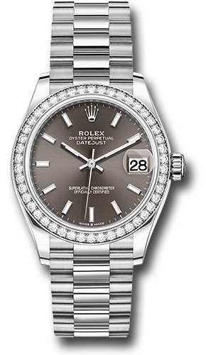 Rolex Watches - Datejust 31 White Gold - 46 Dia Bezel - President - Style No: 278289rbr dkgip