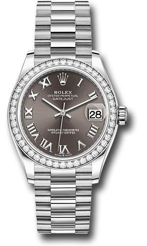 Rolex Watches - Datejust 31 White Gold - 46 Dia Bezel - President - Style No: 278289rbr dkgrp