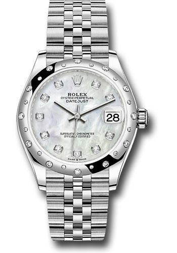 Rolex Watches - Datejust 31 Steel and White Gold - Domed 24 Dia Bezel - Jubilee - Style No: 278344RBR mdj