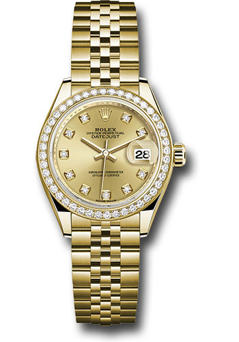 Rolex Watches - Datejust Lady 28 Yellow Gold - Diamond Bezel - Jubilee Bracelet - Style No: 279138RBR chdj