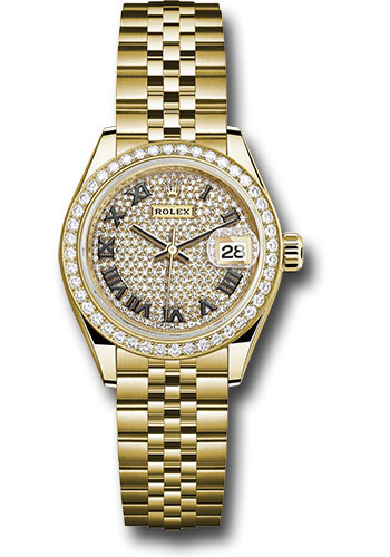 Rolex Watches - Datejust Lady 28 Yellow Gold - Diamond Bezel - Jubilee Bracelet - Style No: 279138RBR dprj