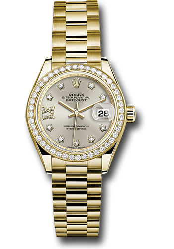 Rolex Watches - Datejust Lady 28 Yellow Gold - Diamond Bezel - President Bracelet - Style No: 279138RBR s9dix8dp