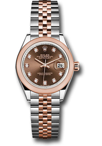 Rolex Watches - Datejust Lady 28 Steel and Everose Gold - Domed Bezel - Jubilee - Style No: 279161 chodj